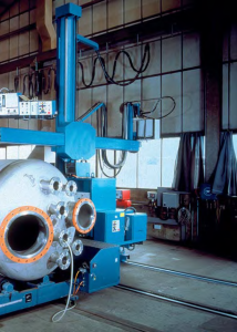 welding column and boom on rotator